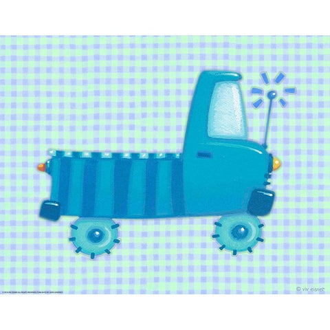 Blue Truck Black Modern Wood Framed Art Print with Double Matting by Yellow Cafe
