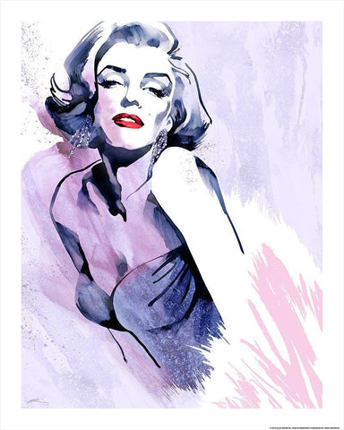 Marilyns Pose White Modern Wood Framed Art Print with Double Matting by Yellow Cafe
