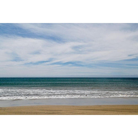 Waves Black Modern Wood Framed Art Print with Double Matting by Yellow Cafe