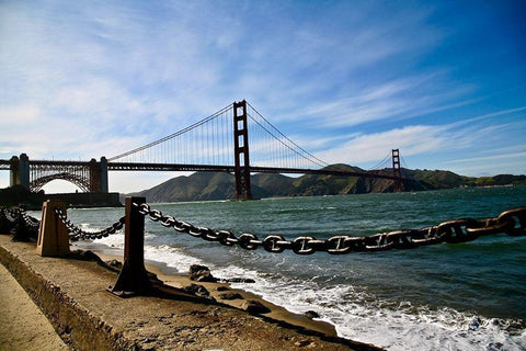 Bridge White Modern Wood Framed Art Print with Double Matting by Yellow Cafe