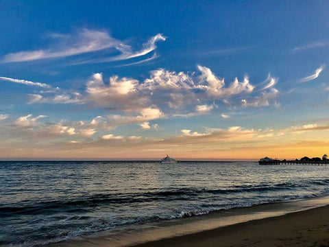 Sunset Black Ornate Wood Framed Art Print with Double Matting by Yellow Cafe