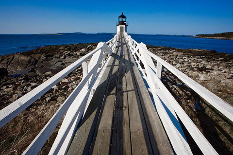 Lighthouse III Black Ornate Wood Framed Art Print with Double Matting by Yellow Cafe