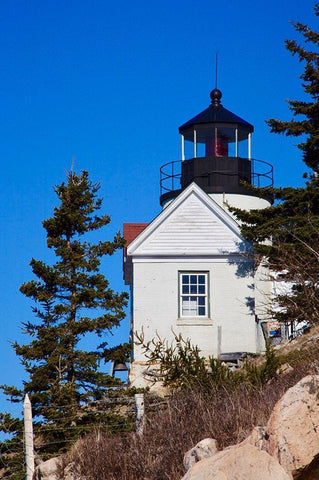 Lighthouse VII White Modern Wood Framed Art Print with Double Matting by Yellow Cafe