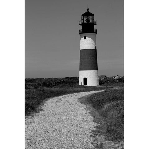 Black and Lighthouse Gold Ornate Wood Framed Art Print with Double Matting by Yellow Cafe
