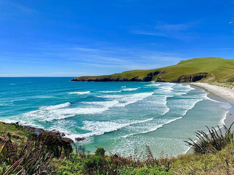 Coastline White Modern Wood Framed Art Print with Double Matting by Yellow Cafe