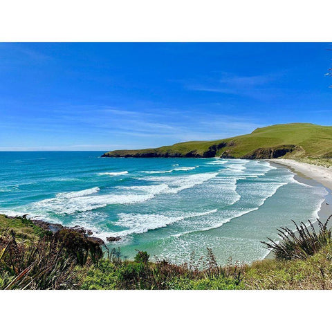 Coastline Gold Ornate Wood Framed Art Print with Double Matting by Yellow Cafe