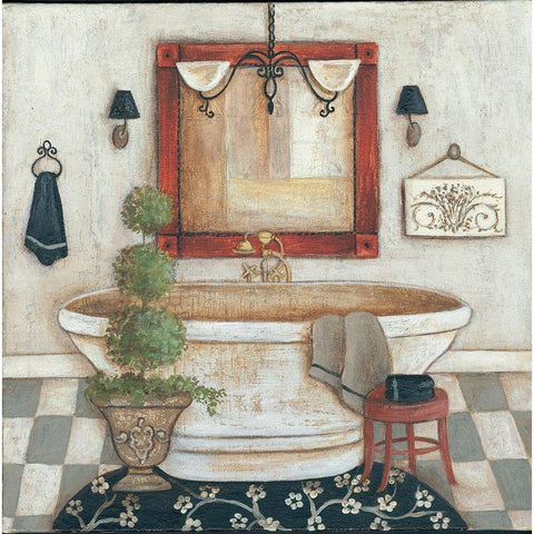 Casual Bath II Gold Ornate Wood Framed Art Print with Double Matting by Yellow Cafe