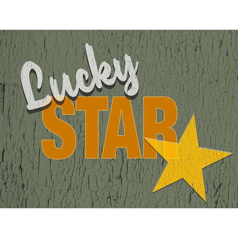 Lucky Star White Modern Wood Framed Art Print by Yellow Cafe
