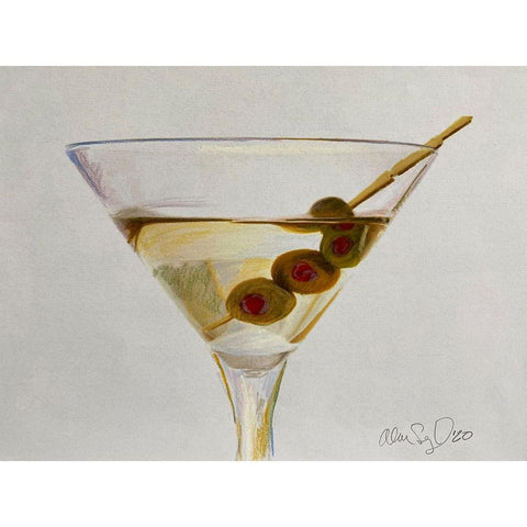 Martini Time II Gold Ornate Wood Framed Art Print with Double Matting by Yellow Cafe