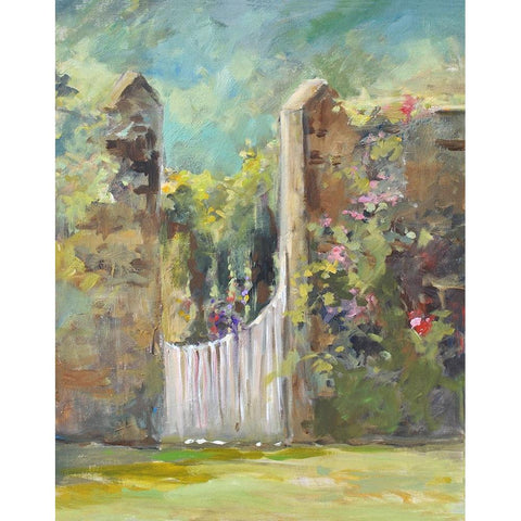 Garden Door White Modern Wood Framed Art Print by Yellow Cafe