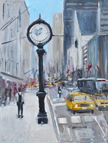 City Streets Black Ornate Wood Framed Art Print with Double Matting by Yellow Cafe