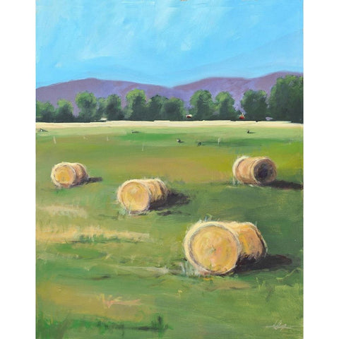 Hay Rolls White Modern Wood Framed Art Print by Yellow Cafe