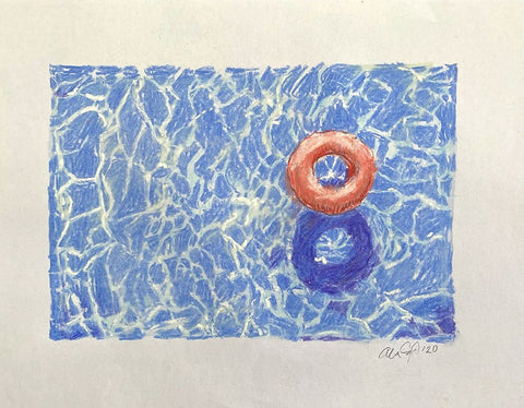 Life Saver Black Ornate Wood Framed Art Print with Double Matting by Yellow Cafe