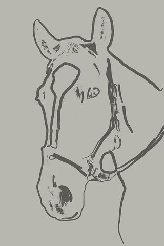 On the Line Horse Black Ornate Wood Framed Art Print with Double Matting by Sommers, Mindy