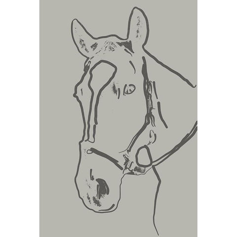 On the Line Horse Black Modern Wood Framed Art Print by Sommers, Mindy