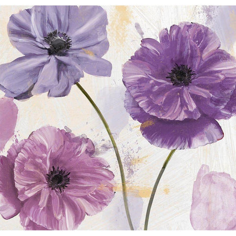 Plum Poppies I Black Modern Wood Framed Art Print by Sommers, Mindy