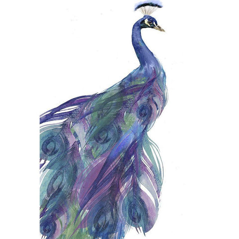 Peacock Dance Gold Ornate Wood Framed Art Print with Double Matting by Sommers, Mindy