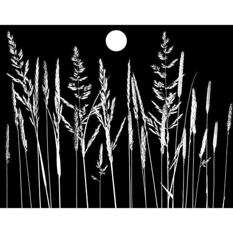 Grassy Moon I White Modern Wood Framed Art Print by Sommers, Mindy