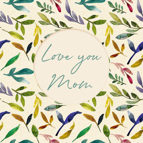 Love You Mom Black Modern Wood Framed Art Print with Double Matting by Sommers, Mindy