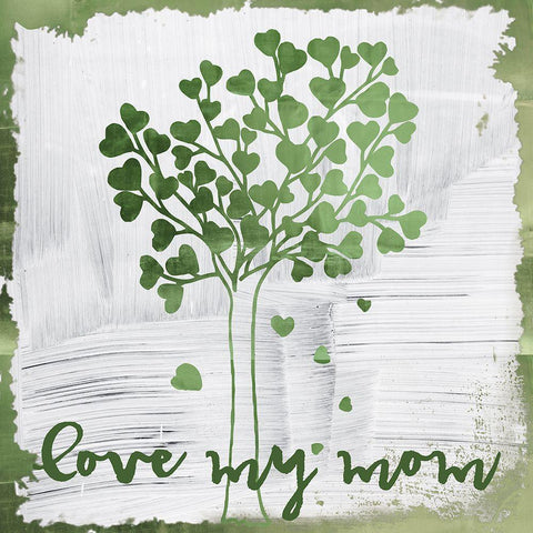 Love My Mom Black Modern Wood Framed Art Print by Sommers, Mindy