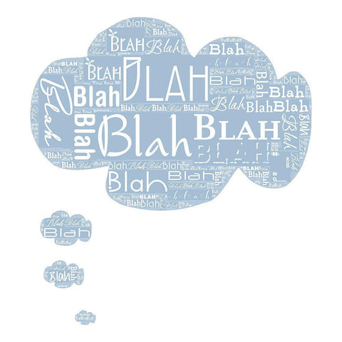 Thought Cloud Black Modern Wood Framed Art Print with Double Matting by Sommers, Mindy