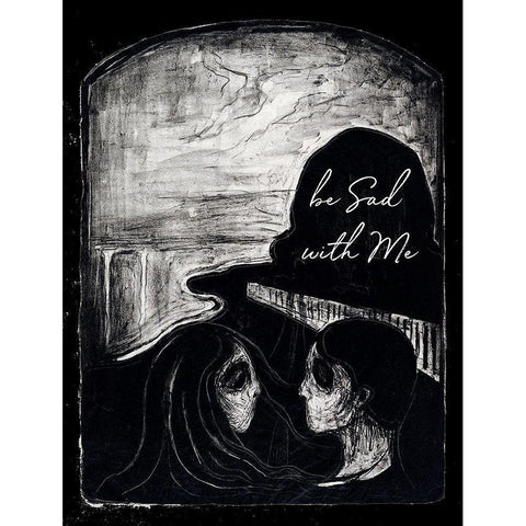 Be Sad with Me Gold Ornate Wood Framed Art Print with Double Matting by Sommers, Mindy