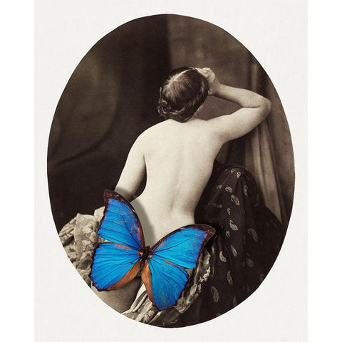 Butterfly girl White Modern Wood Framed Art Print by Sommers, Mindy