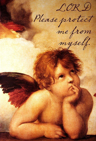 Cherub Black Ornate Wood Framed Art Print with Double Matting by Sommers, Mindy