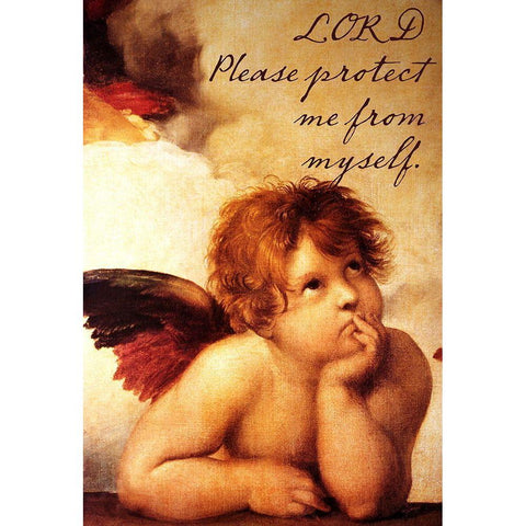 Cherub Black Modern Wood Framed Art Print by Sommers, Mindy