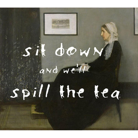 Spill the Tea Black Modern Wood Framed Art Print with Double Matting by Sommers, Mindy