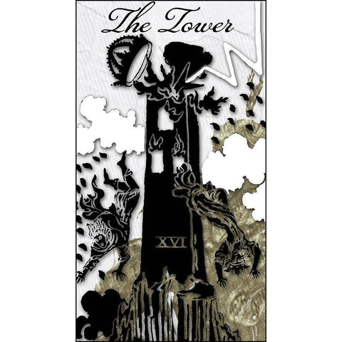 The Tower Black Modern Wood Framed Art Print with Double Matting by Sommers, Mindy