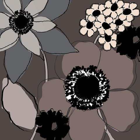 Earth Scribbles I Black Ornate Wood Framed Art Print with Double Matting by Sommers, Mindy