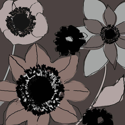 Earth Scribbles II Black Modern Wood Framed Art Print by Sommers, Mindy