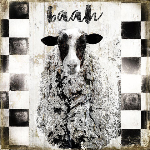 Baah White Modern Wood Framed Art Print by Sommers, Mindy