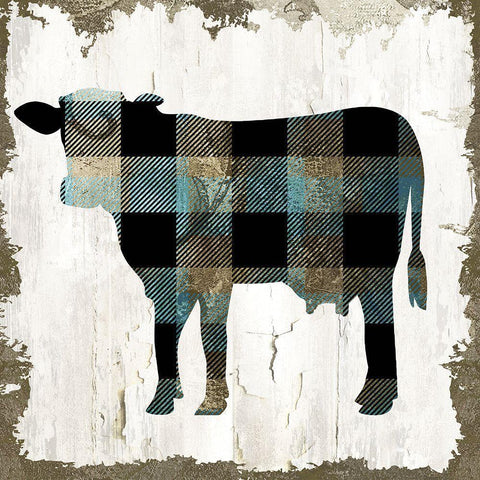 Cow White Modern Wood Framed Art Print by Sommers, Mindy