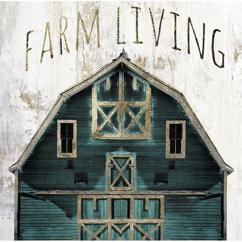 Farm Living White Modern Wood Framed Art Print by Sommers, Mindy