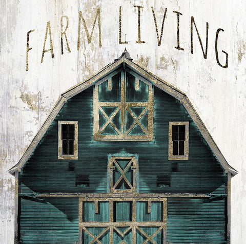 Farm Living White Modern Wood Framed Art Print with Double Matting by Sommers, Mindy