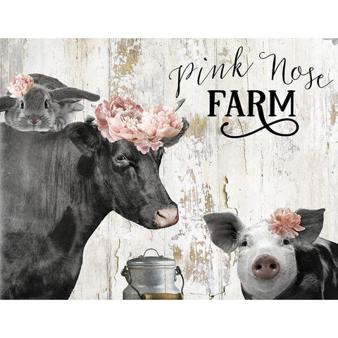 Pink Nose Farm I Gold Ornate Wood Framed Art Print with Double Matting by Sommers, Mindy