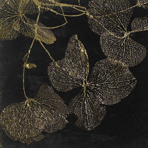 Gilded Leaves II Gold Ornate Wood Framed Art Print with Double Matting by Sommers, Mindy