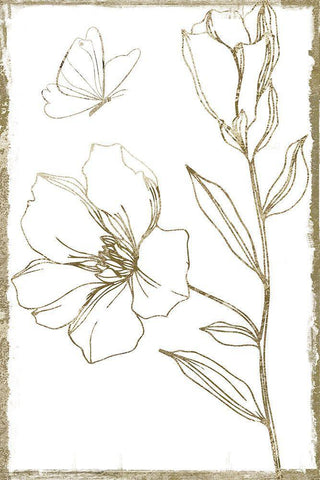 Gold Philosophy I White Modern Wood Framed Art Print with Double Matting by Sommers, Mindy