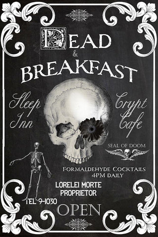 Dead and Breakfast Black Ornate Wood Framed Art Print with Double Matting by Sommers, Mindy