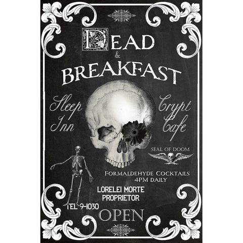 Dead and Breakfast Black Modern Wood Framed Art Print with Double Matting by Sommers, Mindy