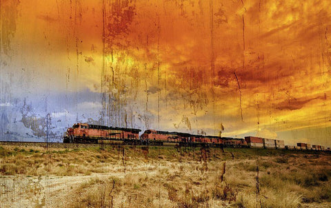 American Sunset White Modern Wood Framed Art Print with Double Matting by Sommers, Mindy