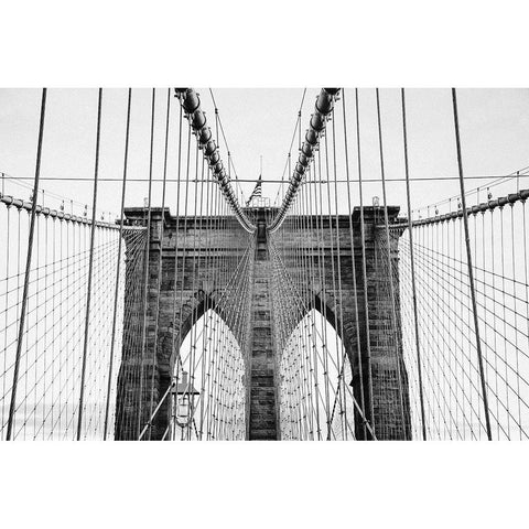 B Bridge White Modern Wood Framed Art Print by Sommers, Mindy