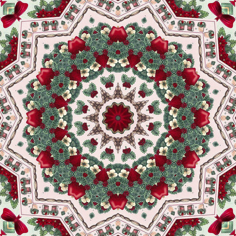 Country Christmas III Black Ornate Wood Framed Art Print with Double Matting by Sommers, Mindy