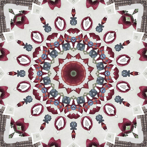 Country Christmas IV White Modern Wood Framed Art Print with Double Matting by Sommers, Mindy