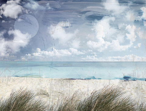 Cloudy Beach White Modern Wood Framed Art Print with Double Matting by Sommers, Mindy