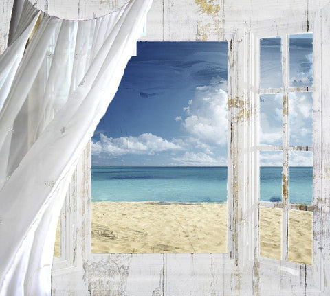 Summer Me White Modern Wood Framed Art Print with Double Matting by Sommers, Mindy