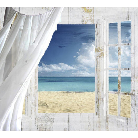 Summer Me Black Modern Wood Framed Art Print with Double Matting by Sommers, Mindy