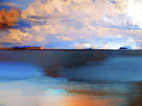 Sunset White Modern Wood Framed Art Print with Double Matting by Sommers, Mindy